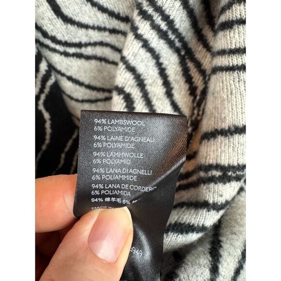 MAEVE ANTHROPOLOGIE lambswool black white knit cardigan sweater S - Picture 10 of 10